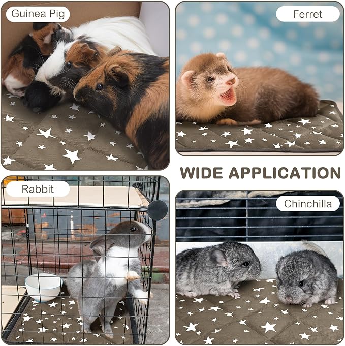 4 Pack Self Warming Cat Bed Self Heating Cat Mat Star Pattern Soft Dog Crate Pad Thermal Pet Mat Anti Slip Kennel Dog Washable Warming Bed for Outdoor Indoor(12 x 12 Inch,Brown)