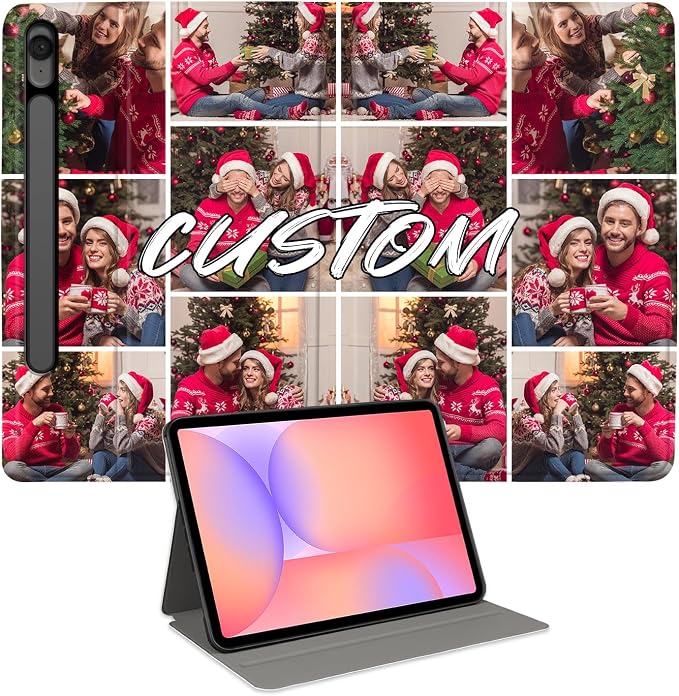 Custom Photo Personalized Flip Case for Samsung Galaxy Tab S9 FE 11 inch(2023),Model Code: SM-X510/X516B, Samsung Galaxy Tablet Customized Picture Text Leather Stand Cover Protective Case