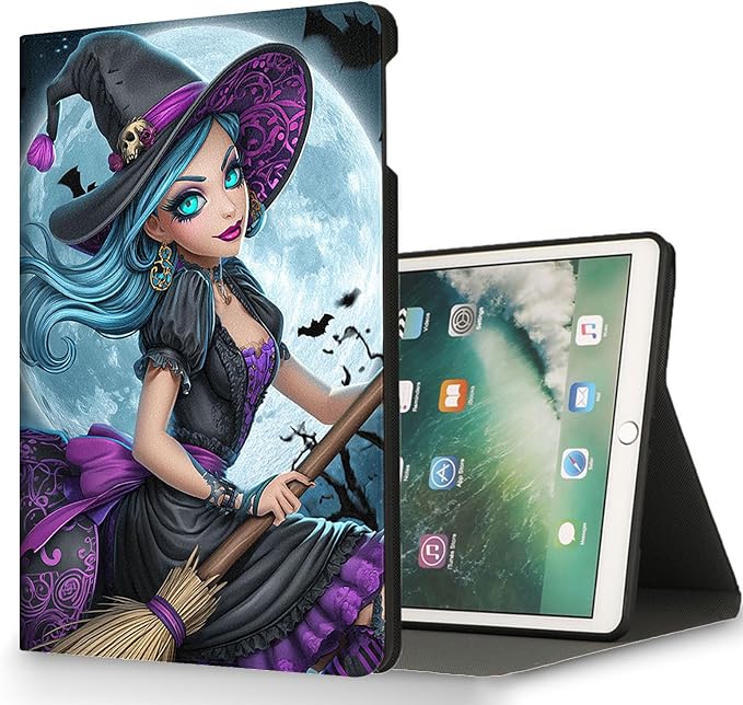 for Microsoft Surface Go 4/3/2/1-10.5" 2021 Tablet Case,Auto Wake/Sleep,Adjustable Stand Protective Cover - Halloween Witch