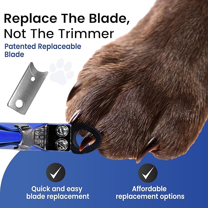 Resco Original Deluxe Dog Nail Clippers - Professional USA-Made Guillotine Trimmer - Heavy Duty Steel for Small to Medium Dogs - Blue