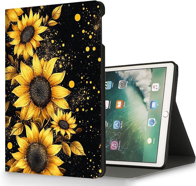 for Microsoft Surface Pro X/Pro X Plus-13 2019/2020/2021/2024 Tablet Case,Auto Wake/Sleep,Adjustable Stand Protective Cover - Sunflower