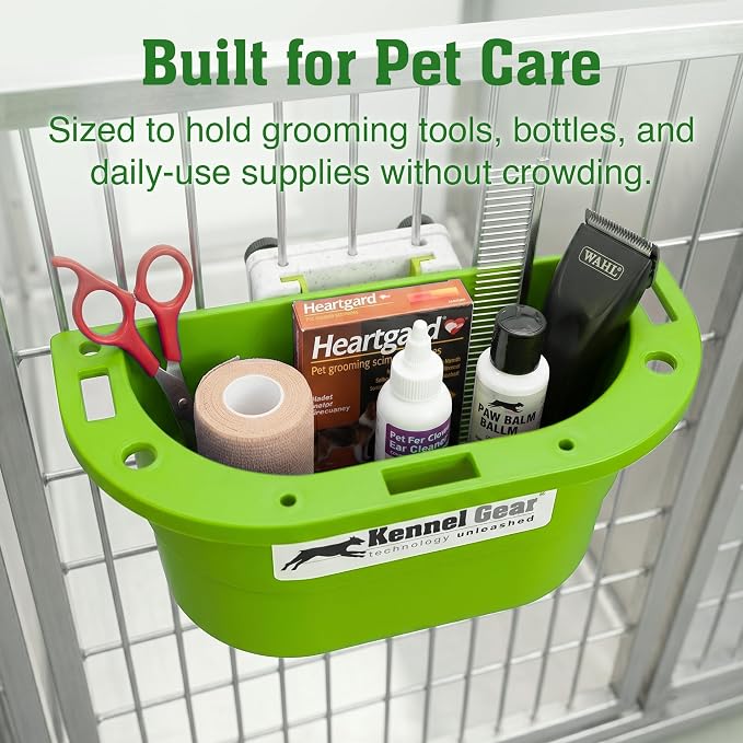 Dog Grooming Organizer with Plastic Bar Mount System - Pet Care Organizer | Durable, Space-Saving Supply Caddy, Easy to Install for Pet Care Professionals, Grooming Stations and Veterinary Clinics