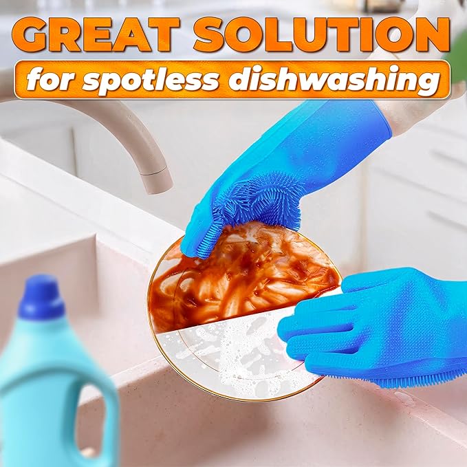 Cat & Dog Shampoo Gloves with 3000 Soft Bristles | 2-in-1 Dog Bath Gloves for Massage, Grooming & Clean Wet or Dry
