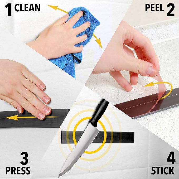 Super Sticky Adhesive Magnetic Strips, 12x1.5" (30x3.8cm), 2 pcs | Flexible Magnet Strips, Adhesive Backing, Easy to Cut & Mount, For Crafts, Labels & Light Organization