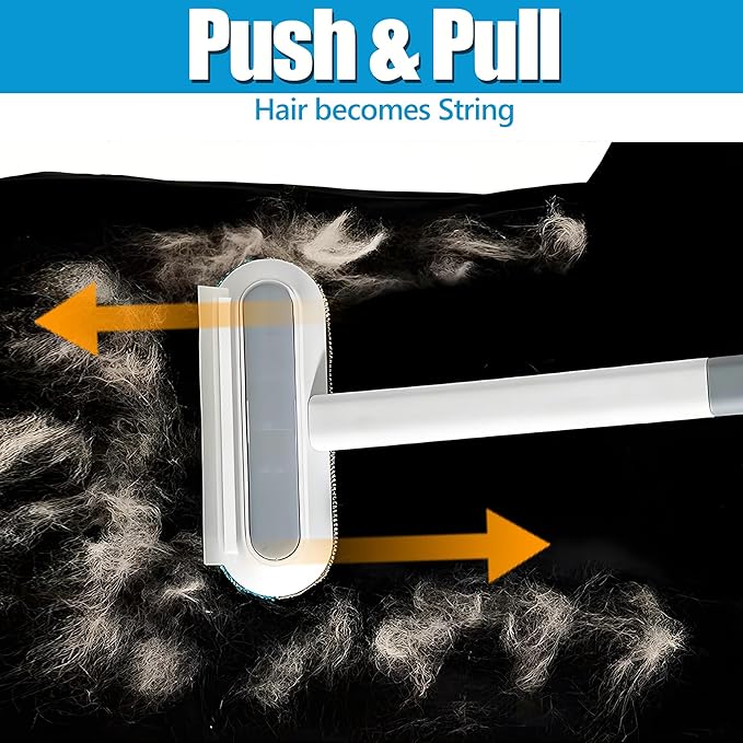 Magic Pet Hair Remover for Dog Cat Owner 2 Pieces, TikTok 4 in 1 Multifunctional Pet Hair Removal Tool for Couch Furniture Carpet Clothing, Reusable Washable Broom Brush for Window Tile Lint Cleaning