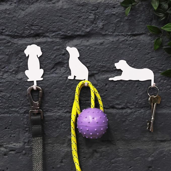 Suck UK Dog Hooks - Dog Keyholders - Novelty Gift for Pet Lovers - Decorative Metal Hangers for Keys Leashes Towels Pet Collars & Small Items - Multi Use Home Decor & Wall Hook Key Holder Organizer