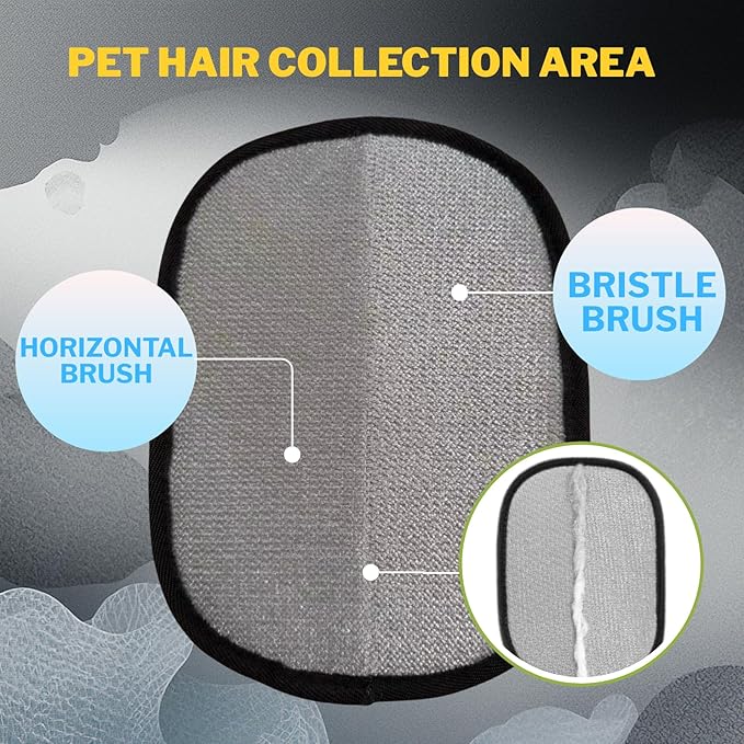 PotatoLife Pet Hair Removal Glove Upgraded Reusable Electrostatic Washable Fur Remover for Dogs Cats, Grooming Mitt for Couch, Sofa, Furniture, Carpet, Clothing and Car Seat, 2-Pack Large&Small