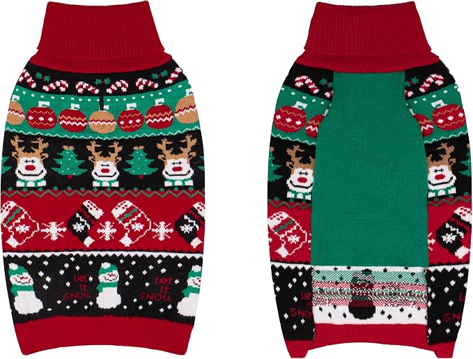 cyeollo Ugly Dog Christmas Sweater Outfit for Large Dogs, Reindeer, 3XL