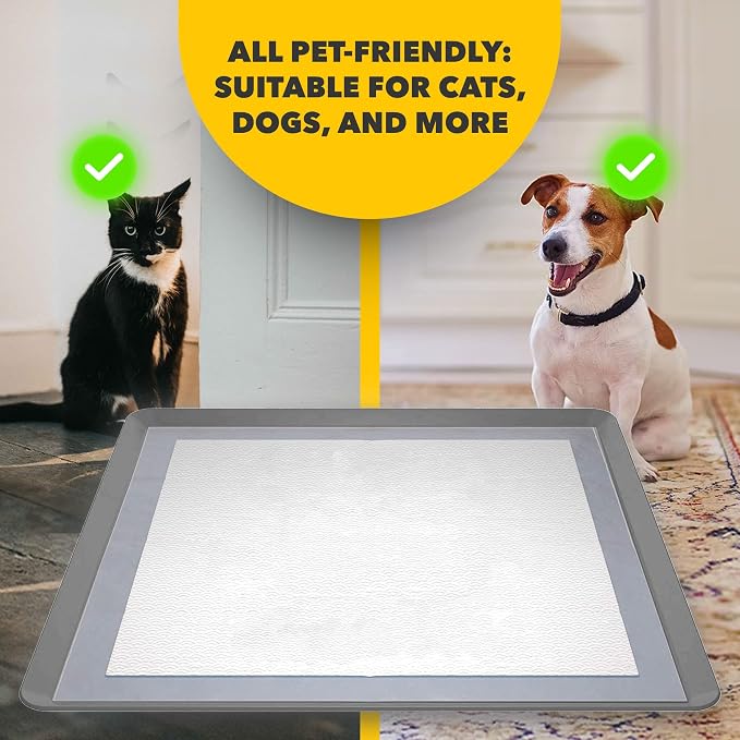 Dog Pee Pad Holder - Fits Up to 24” x 24” Pee Pad - 2 Pack - Dark Grey | Stable Grip, Raised Edges, Quick-Wipe Silicone Surface Dog Potty Tray Holder for Indoor Flooring Protection