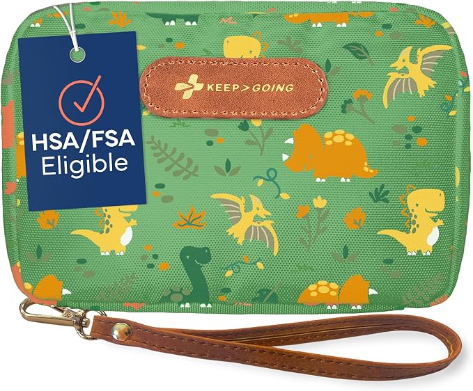 KeepGoing Travel First Aid Kit for Kids, 130 Pc. TSA-Approved Travel Size | Toddler First Aid Kit, Mini First Aid Kit for Car, Home, Purse, Diaper Bag & Backpack, Latex-Free Bandages