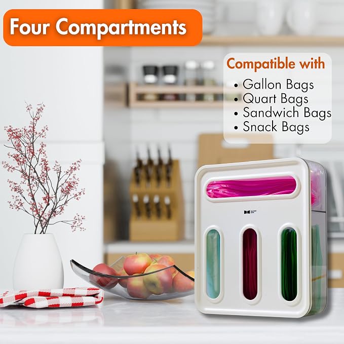 | Bag Storage Organizer for Kitchen Drawer | Plastic Bag Storage | Storage Bag Organizer | Baggie Organizer for drawer | Kitchen Drawer Organizer for Sandwich bags