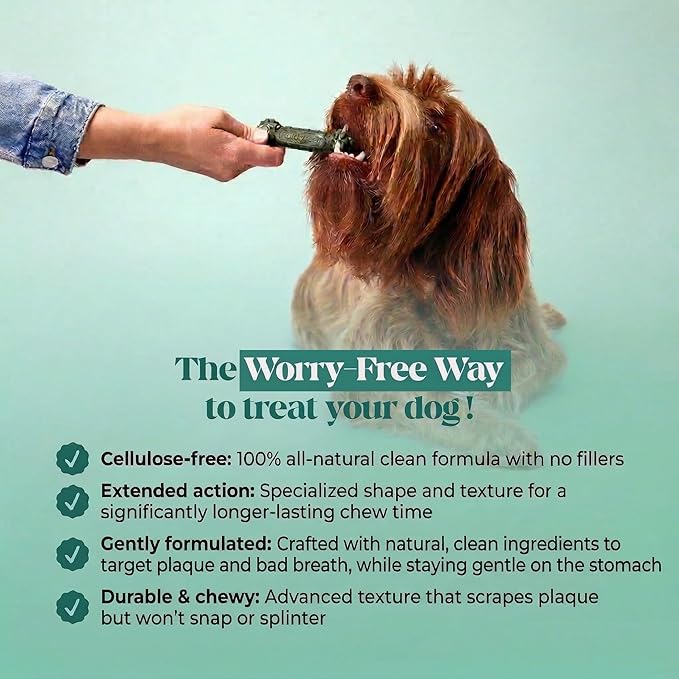 Pet Honesty Brush Buddies All Natural Dog Dental Treats for Dogs – Long Lasting Dental Sticks for Dogs, Teeth Cleaner, Breath Freshener, Plaque & Tartar Remover – Small Dogs (25 Count)