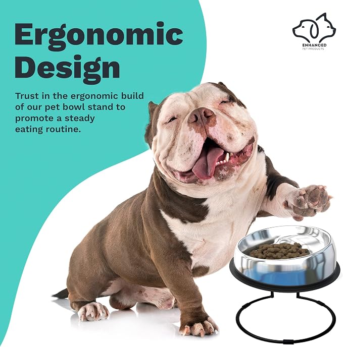Enhanced Pet Bowl Stand - New Anti-Skid Feature - Dog and Cat Bowl Stand Exclusively for Use with The Corresponing Size Enhanced Pet Bowl (Small)