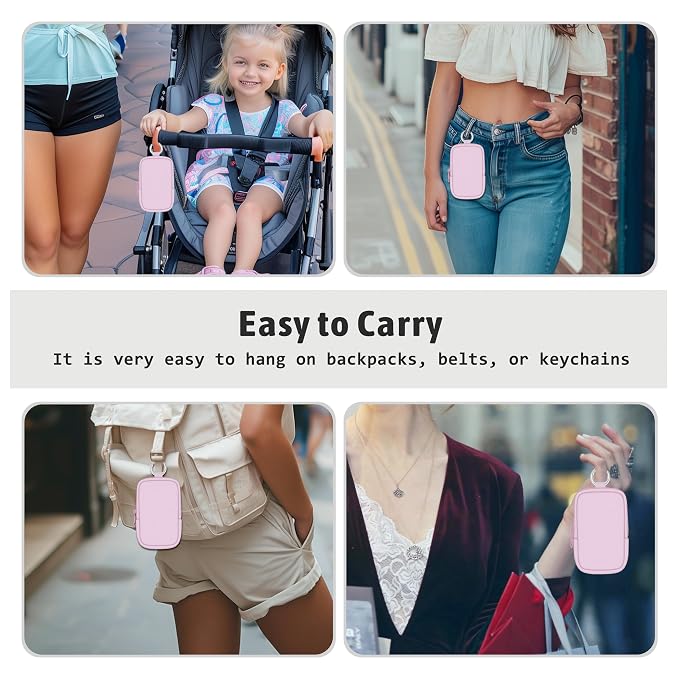 Hand Sanitizer Holder, PK Spray Case Zippered Pouch | Keychain, Travel Size, Cute Fashion Accessory with Snap Hook, for Glow Mist and Power Mist 1FL OZ, Mini Small Pocket Clip on
