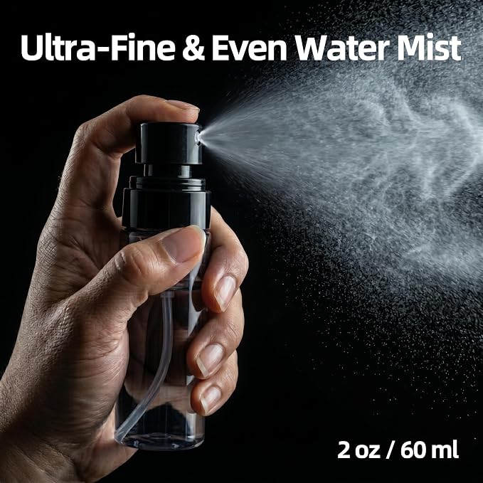 3 Pack Small Spray Bottle 2oz / 60ml, Fine Mist Mini Water Spray Bottles | Leak Proof, Travel Size, Ideal for Toner, Hair Care, Watering Plants & Cleaning
