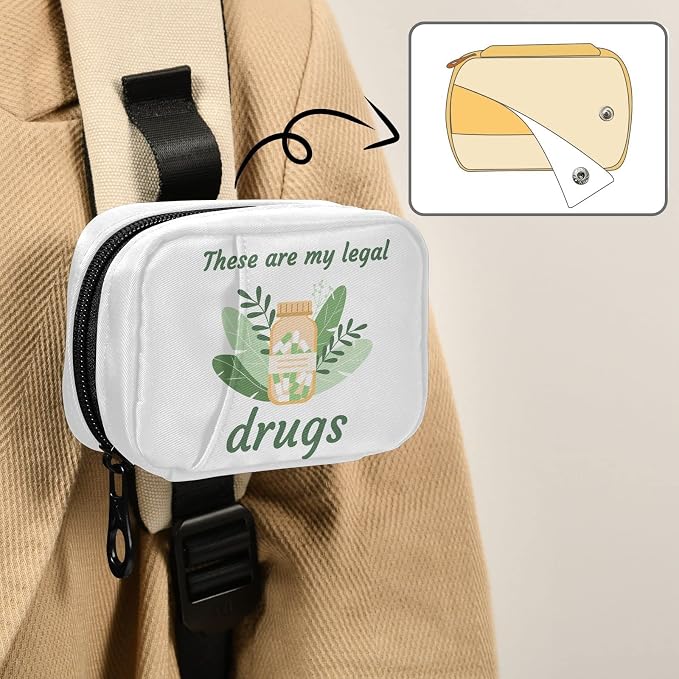 Pill Organizer Phytotherapy Pill Box 7 Day Pill Case Bag Travel Pill Organizer Bag with Zipper Portable Weekly Case Compact Size for Vitamin Supplement Holder
