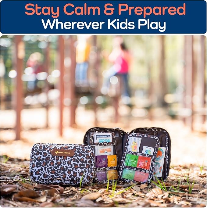 Keep Going Travel First Aid Kit for Kids – 130 Pc.for Purse, Diaper Bag, Backpack, & Suitcase, with Latex-Free Bandages – 7 x 5 x 2 in. Travel First Aid Kit TSA-Approved