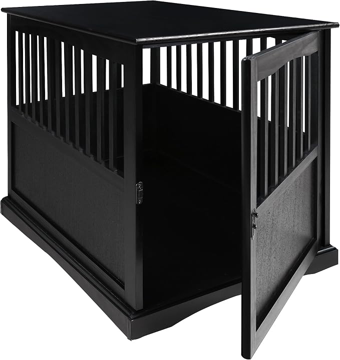 Casual Home Wooden Large Pet Crate, End Table, (Black, 24"W x 36.5"D x 29.25"H)