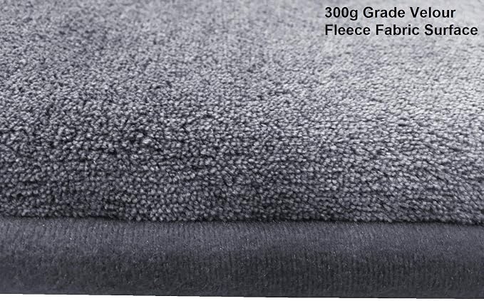 Dogbed4less Gel-Infused Large Memory Foam Fleece Pet Dog Bed Mat Pillow Topper with Waterproof Anti Slip Rubber Bottom - Fit 42"X28" Crate, Grey