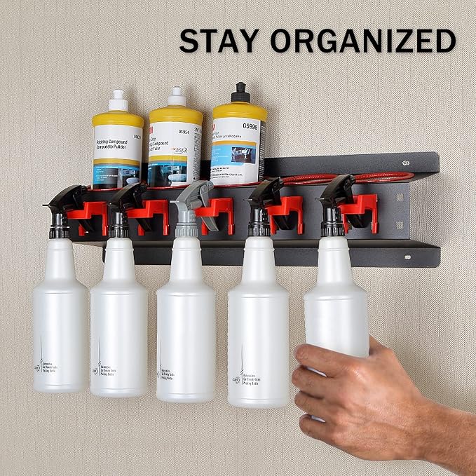 Spray Bottle Storage Rack Hanging Rail Car Beauty Shop Accessory Display Auto Cleaning Detailing Tools Hanger Bottle Organizer
