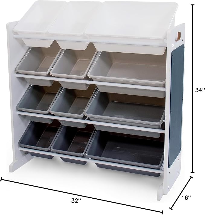 Humble Crew Kids Toy Organizer with 12 Bins, 4 Tier Storage for Playroom