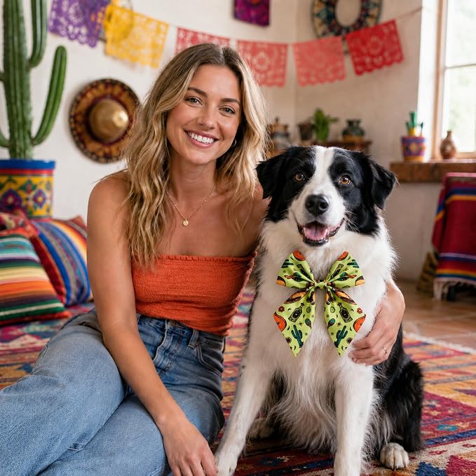 PET SHOW 10 Pack Mexican Sailor Dog Bowties for Large Dogs