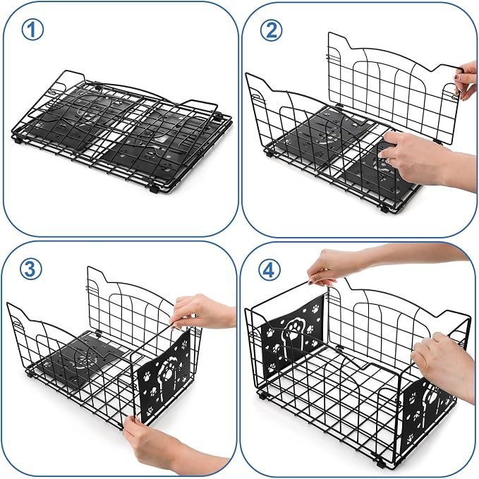 Tlence 14" Large Wire Baskets for Organizing, Metal Open Storage Bin with Handles, Foldable Kitchen Pantry Organizer, Farmhouse Decor for Cabinets Closets Shelves Laundry Room Bathroom Picnic