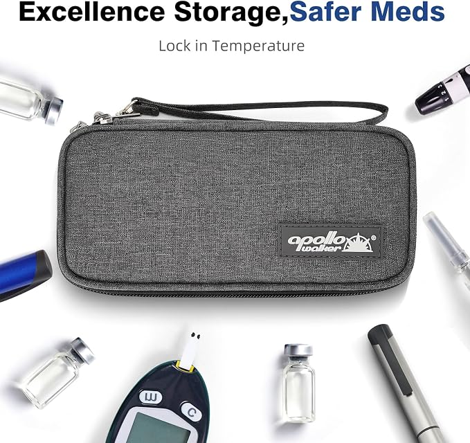 apollo walker Insulin Cooler Travel Case Diabetic Medication with Ice Packs and Insulation Liner insulin cooler travel case tsa approved