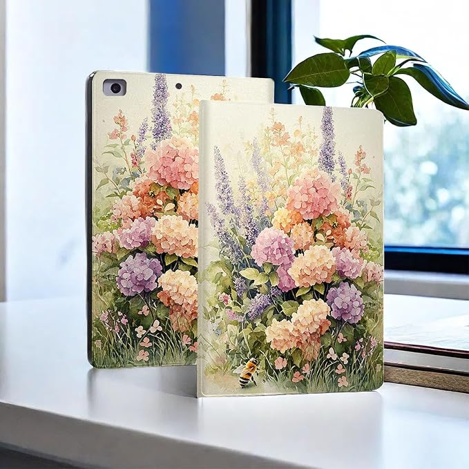 for Microsoft Surface Pro 7 Plus,Surface Pro 7/6/5/4 12.3" Tablet Case,Auto Wake/Sleep,Adjustable Stand Protective Cover - Watercolor Flower