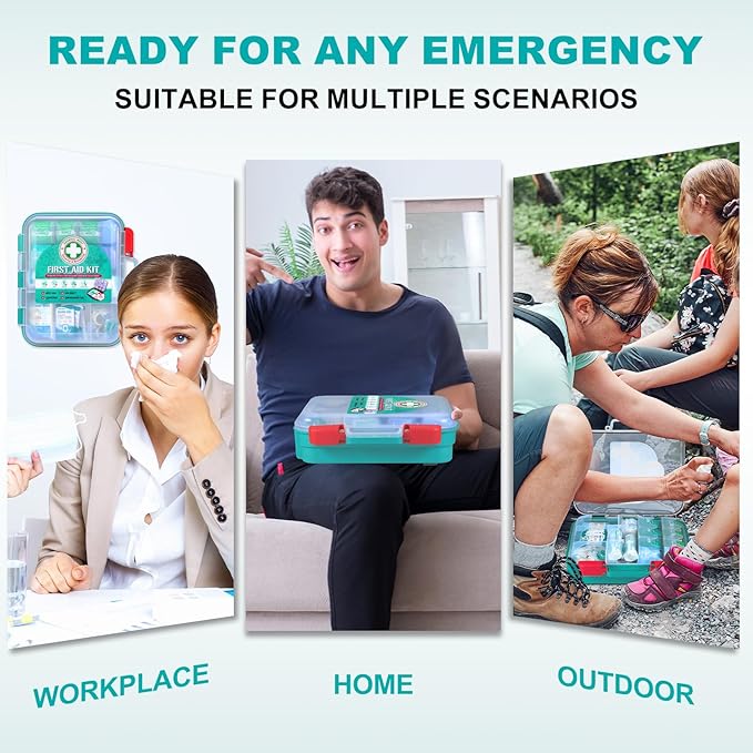 General Medi 420 Pieces Professional First Aid Kit - HardCase First Aid Box - Contains Premium Medical Supplies for Travel, Home, Office, Vehicle, Camping, Workplace & Outdoor