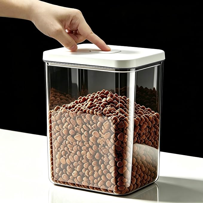 LivLab Mker Pet Food Storage Container With Lids & Cup | 5.5L/5.5KG Airtight Up to 10 lbs Capacity For Dog, Cat, Bird Food, Keep Fresh
