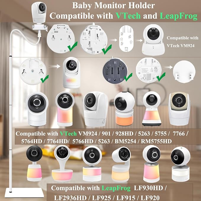 Baby Monitor Camera Floor Stand Holder Mount Compatible with VTech/HelloBaby/Nanit Pro/Momcozy/iFamily/OKAIDI/Blemil/Motorola/Leapfrog/nooie IPC100/Infant Optics/ANMEATE/Flexible Holder Stand