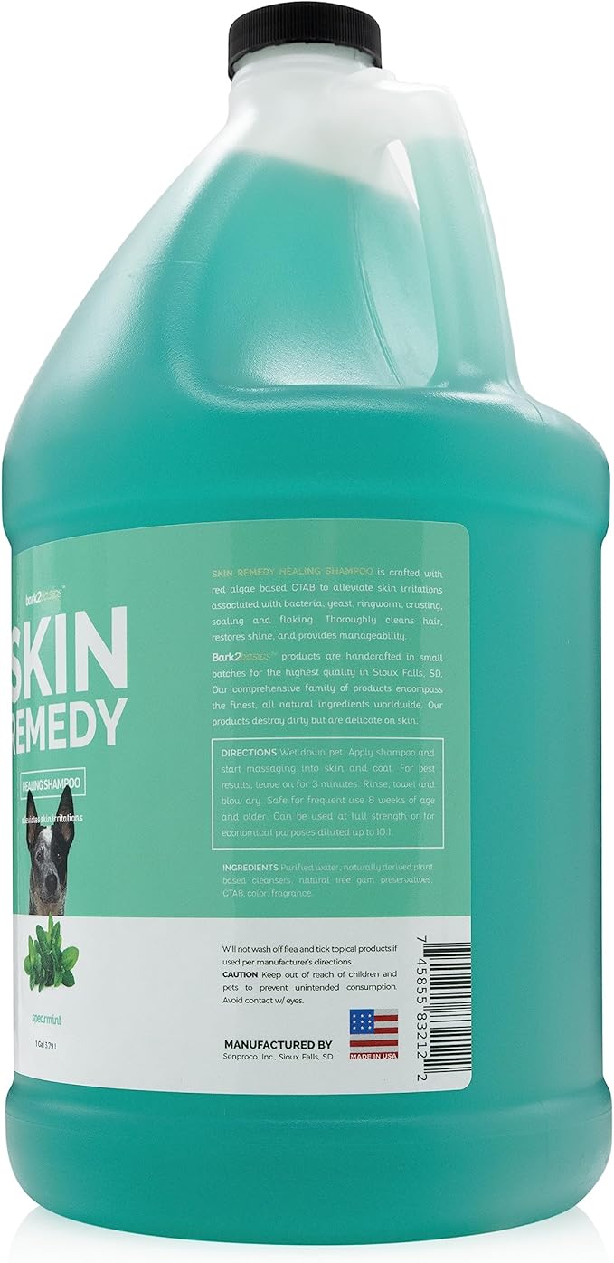 Bark2Basics Skin Remedy Dog Shampoo, 1 Gallon - Red Algae Based CTAB, Alleviates Coat Irritations Naturally, Promotes Healing for Crusting, Scaling and Flaking, Relieves Dry Itchy Sensitive Skin