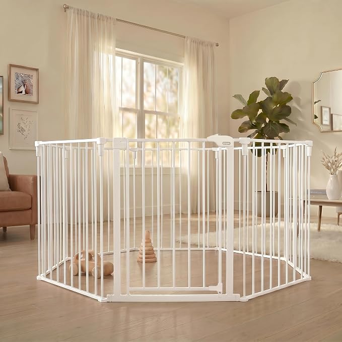 Regalo Safety 24"-192" Metal 2-in-1 Super Wide Baby Gate & Play Yard