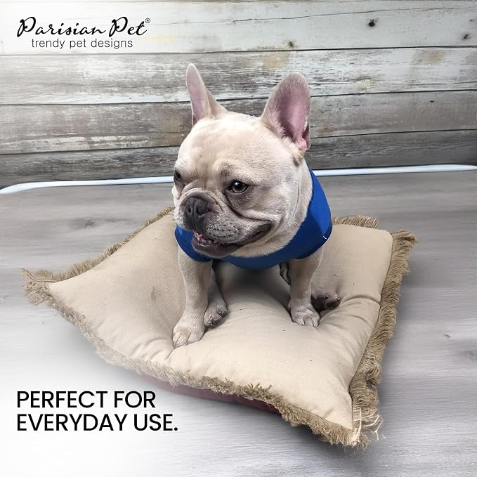 Parisian Pet World Champion Dog Tank Top - Breathable Cotton Pet Apparel - Blue Puppy Clothes - Lightweight Doggie T Shirts for Dogs - Comfortable Sporty Dog Clothes - Summer Shirts for Small Dogs