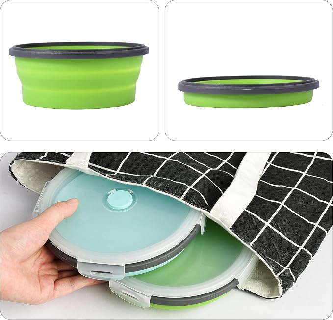 Collapsible Dog Bowls with Lids, 2 Pack Travel Dog Bowls for Small Size Dogs, Silicone Portable Dog Food Bowls Water Cup Cat Bowls Dish for Camping Traveling Walking, 12 oz 350ml