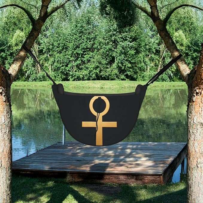 Flat Ankh Cross Car Seat Organizer-Backseat Storage Bag for Travel | Waterproof Durable. Holds Snacks Gear Essentials. Fits Most Cars.