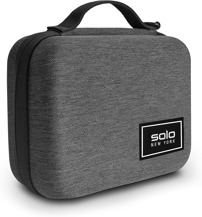 Solo New York Tech Case - Electronics Organizer, Tech Accessories Pouch for Travel, Small Gadget Bag for Cords, Hard-Sided, Sturdy Carrying Handle - Stone Molded, Gray