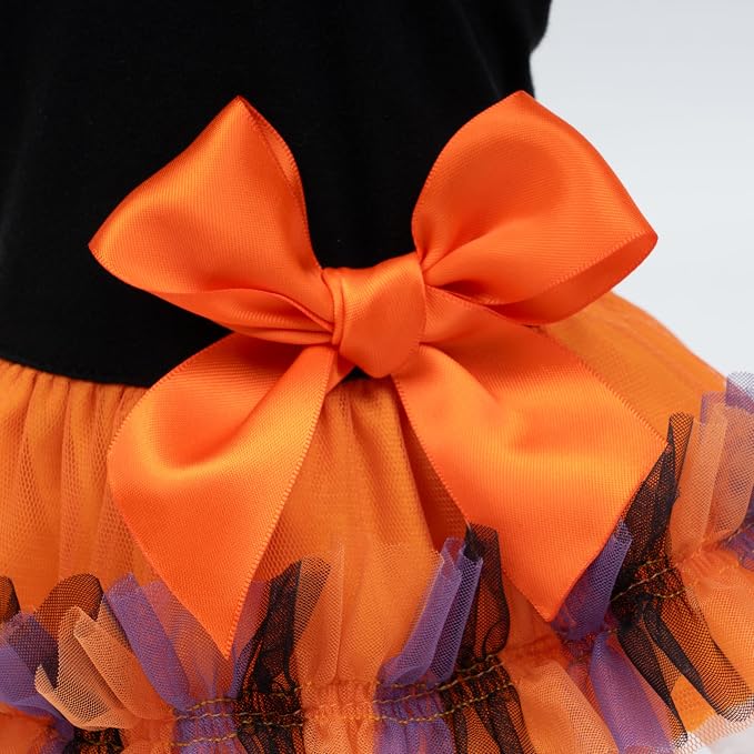 Fitwarm Halloween Cat Face Dog Dress, Funny Halloween Costumes for Small Dogs Girl, Pet Apparel, Black, Orange, Purple, Green, Small