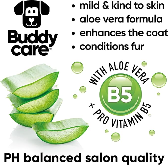 Calming & Deodorising Dog Shampoo by Buddycare | Lavender Scented | Itchy Skin Relief for Smelly Dogs | Deep Cleansing Shampoo for Dogs Puppy Sensitive Skin | with Aloe & Vitamin B5 (16.90oz)