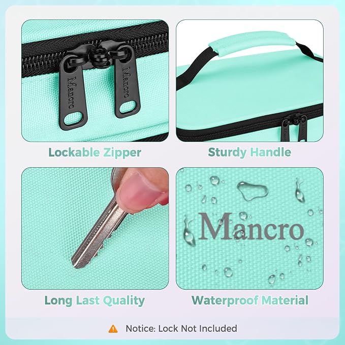 Mancro Dual Layers Medicine Organizer Bag with Lockable Zipper | Pill Bottle Organizer Storage, Medication Bag for Pills, Vitamins, Medical Supplies for Home Storage, College Medicine Kit
