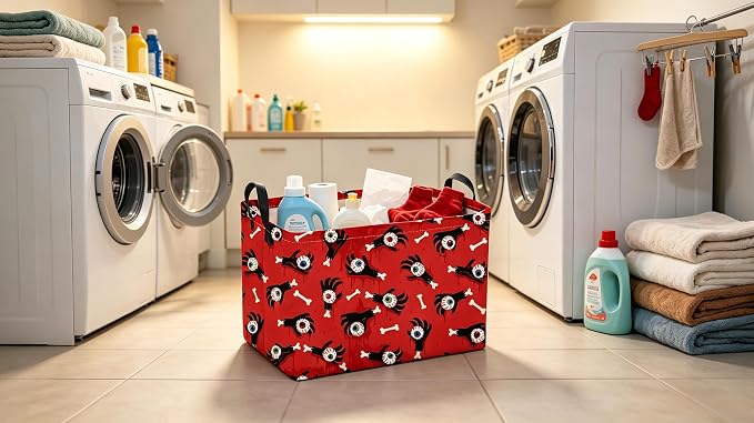 Sanjiaofeng Rectangular Halloween Ghost Hand Storage Basket,Trick or Treat Basket for Kids,Halloween Candy Storage Baskets with Handles(Ghost Hand)
