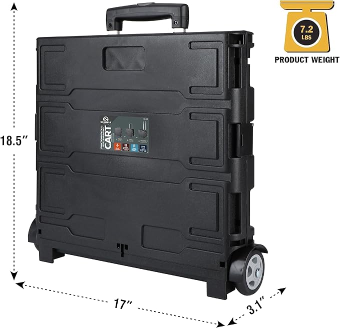 Olympia Tools 85-010 Grand Pack-N-Roll Portable Tools Carrier with Telescopic Handle, 80 Lb. Load Capacity, Black 2025 New Version