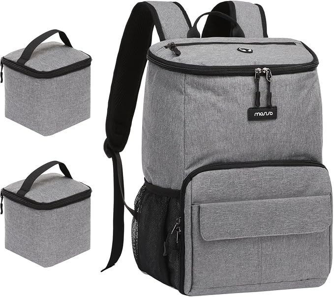 MOSISO Dog Travel Bag Backpack, Airline Approved Pet Organizer Daypack | Multi-Pockets Pet Supplies Storage Backpack with 2 Dog Food Baskets for Traveling Weekend Away, Grey
