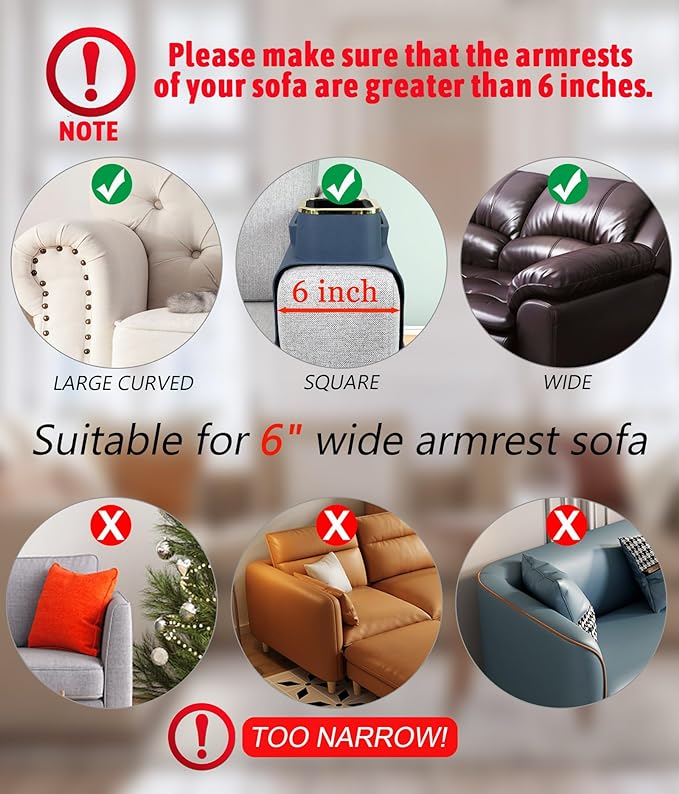 HMASYO Couch Cup Holder Tray – Weighted Silicone Sofa Armrest Organizer Table with Anti-Spill Coaster, Easy Reach for Drink, Snacks, Remote & Phone, Non-Slip Base, Easy Clean