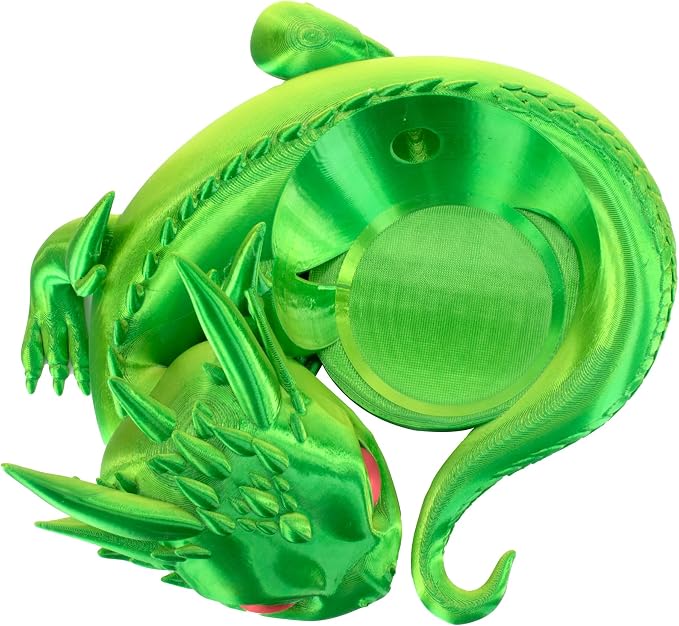 Dragon Stand for Echo Dot 4th/5th Gen, Green Yellow | 3D Printed, Desktop Speakers Holder, Made in USA