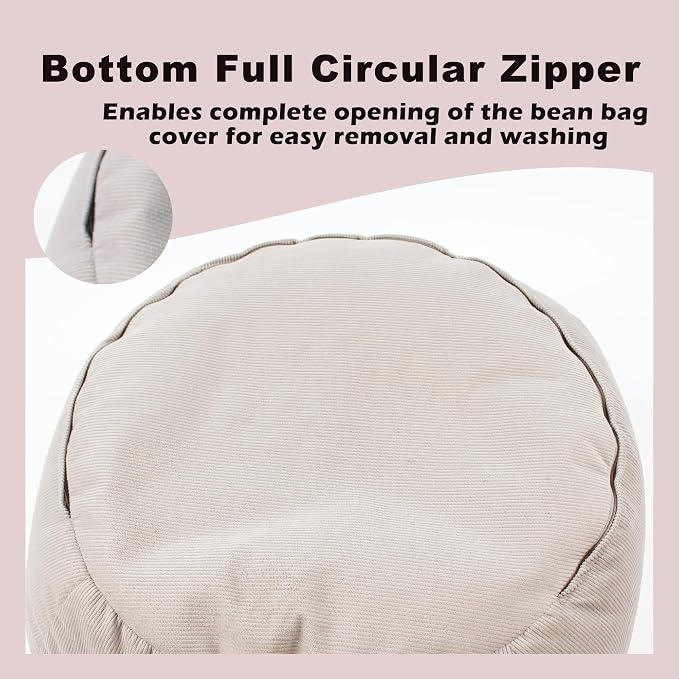 LPMOERA Stuffed Animal Storage Soft Bean Bag Chair Cover No Filler Pink | Skin-Friendly,Portable,Wide Easy-Load Opening,Hidden Zipper,Decorative Organizer