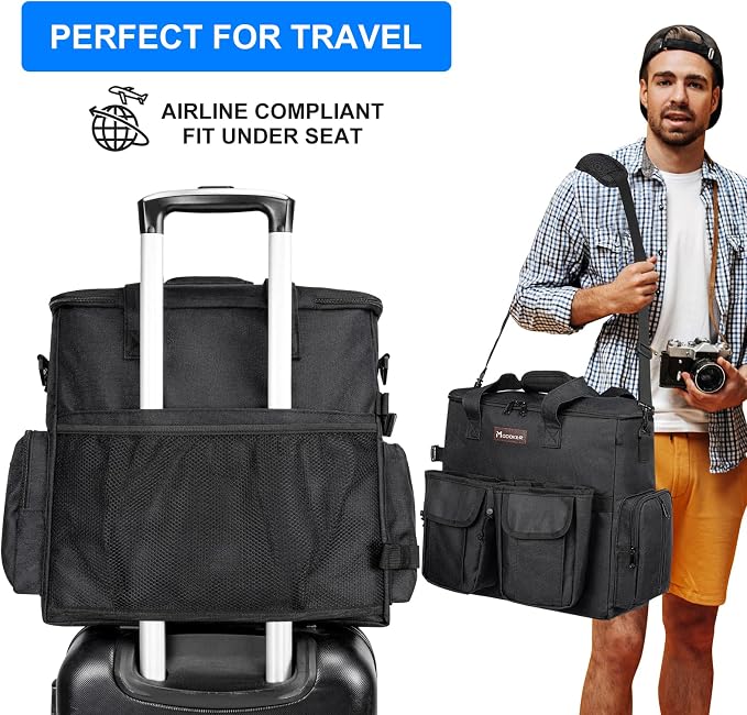 Dog Travel Bag, Airline Approved Pet Carrier for Cats and Dogs | Dog travel accessories set with feeding supplies, bowls, mat, and strap. Ideal for weekend trips.