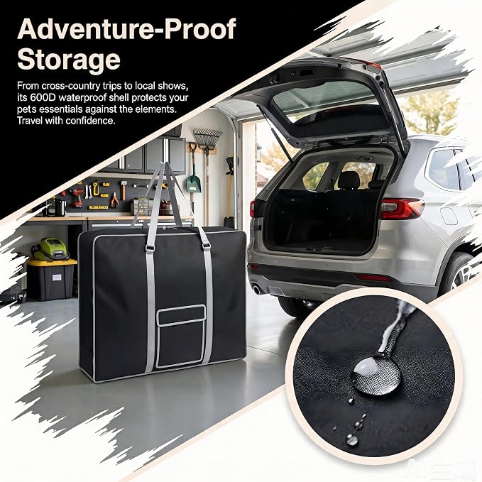Large Dog Crate Bag for Storage & Travel, Carrying Case Holds Most 54 inch Crates, Also Fits Pet Playpens, Dog Beds & Cat Houses, Durable Waterproof Material