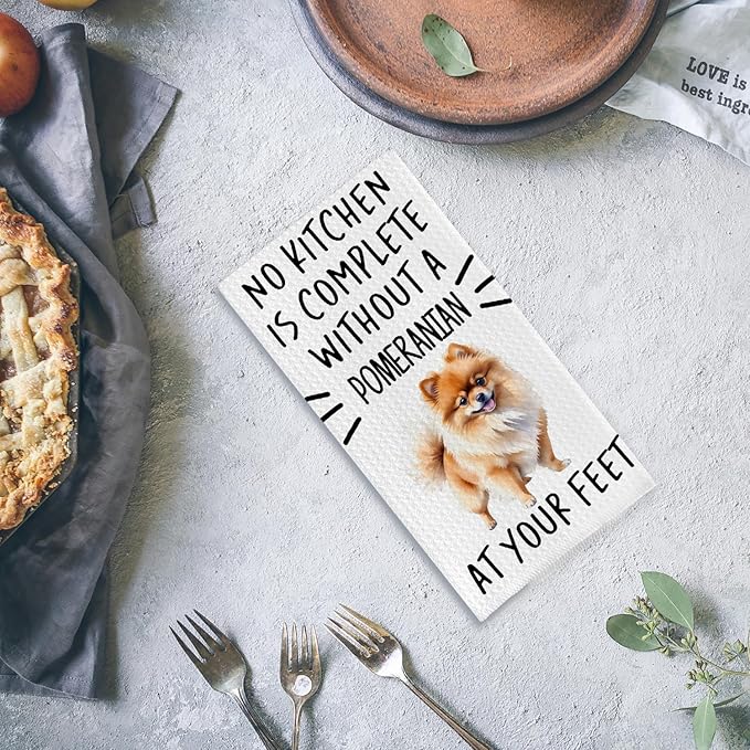 Pomeranian Gifts Kitchen Towels, Pomeranian Gifts for Women Dish Tea Towels, Dog Mom Gifts Hand Towels for Kitchen Decor, Dog Lover Gifts, 16x24 Inch